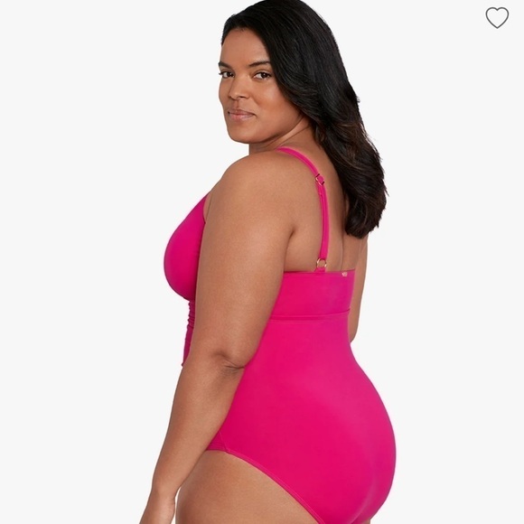 LAUREN RALPH Plus Size Halter-Neck One Piece Swimsuit, swimwear size 18 W Orchid - Picture 3 of 16